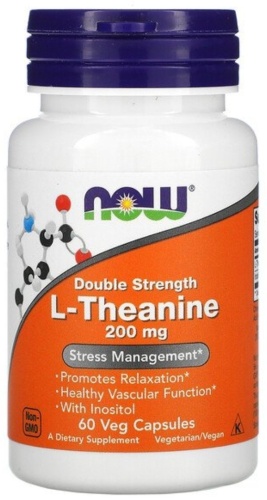 NOW БАД L-теанин 200 mg 60 капсул