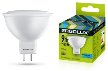 Ergolux 9W GU5.3, светодиодная, теплый белый