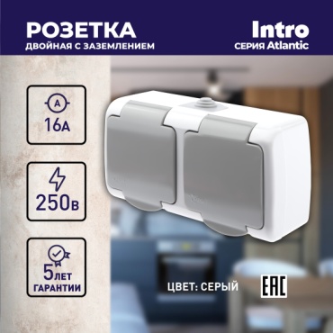 Розетка Intro 5-203-03, серый