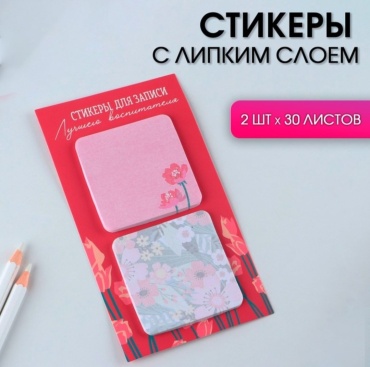 Стикеры для заметок ArtFox Лучший воспитатель 9355411, бумага, картон, 30 шт
