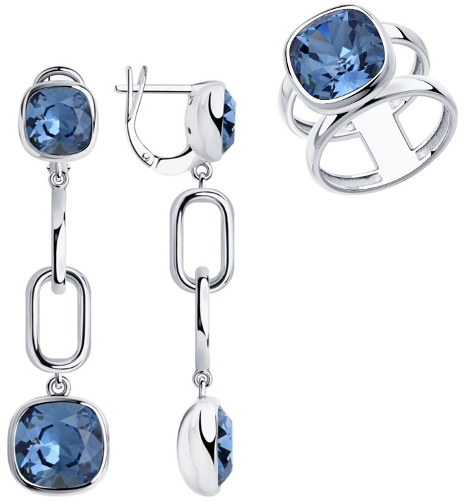 SOKOLOV 94024169/94013180 вес 22.04 г серебро, кристалл Swarovski