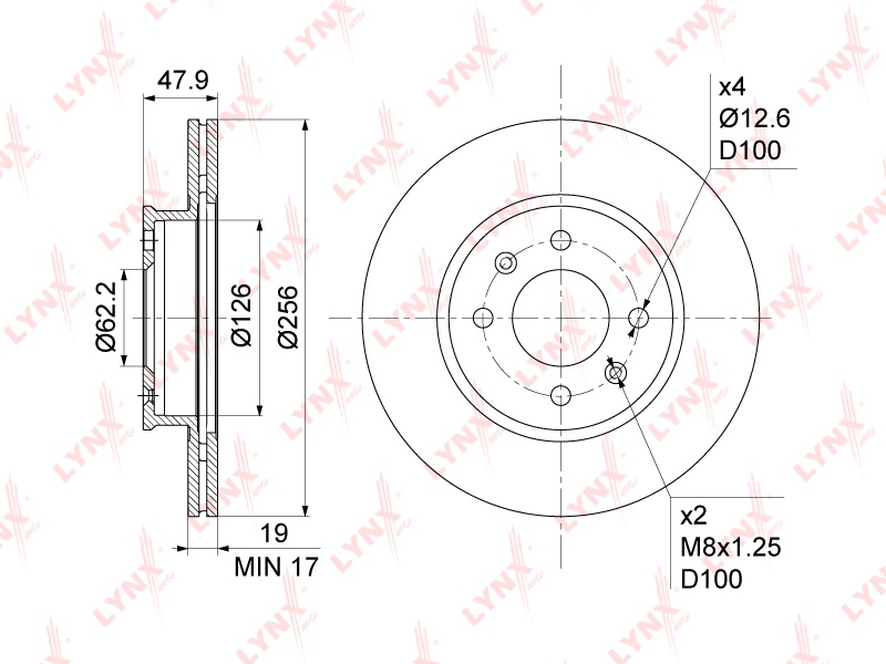 Диски LYNXauto передние BN1054