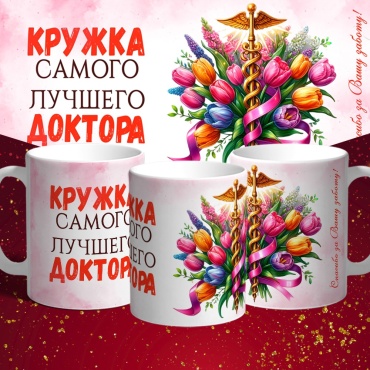 Кружка «Самого лучшего доктора», 300 мл, керамика, 1 шт.