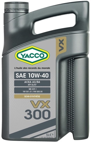 Полусинтетическое Yacco VX300 10W-40 5 л