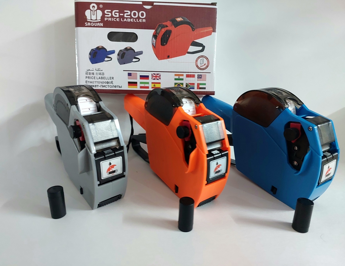Этикет-пистолет SAGUAN SAG2 голубой, серый, желтый