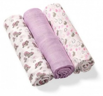 Пеленка текстильная BabyOno 397/03, 3 шт, 70x70 см