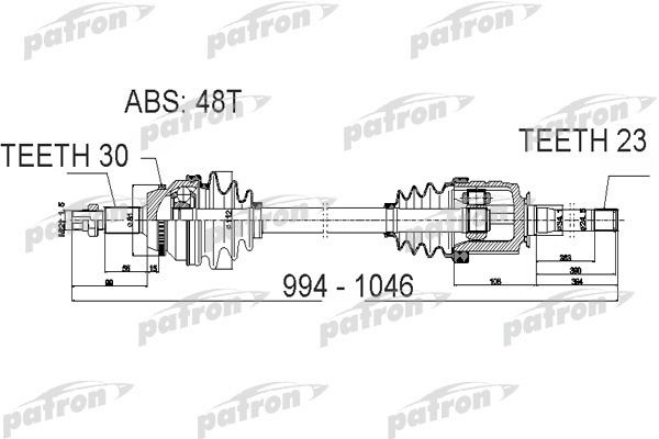 PATRON полуось PDS6409