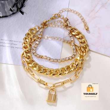 Yourself bracelet длина 21 см нержавеющая сталь, стразы