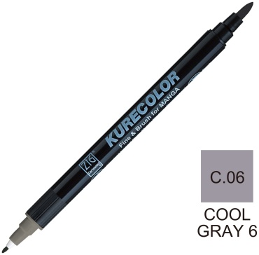Маркер ZIG Fine & Brush for Manga Цвет: Cool gray 6