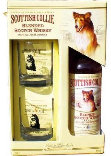 Подарочный набор Scottish Collie виски 3 YO купажированный 40% 0.7 л