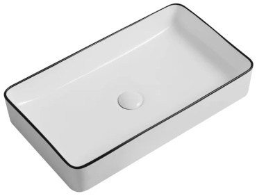 Раковина TLS 4027 накладная прямоугольная 60х34 см, керамика