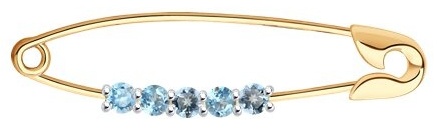 Брошь Diamant 51-340-01851-1 вес 1.1 г золото, топаз