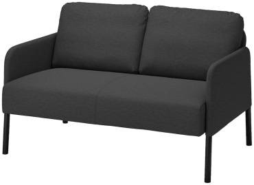 Мини-диван IKEA Глостад, 121х78 см, обивка полиэстер, серый