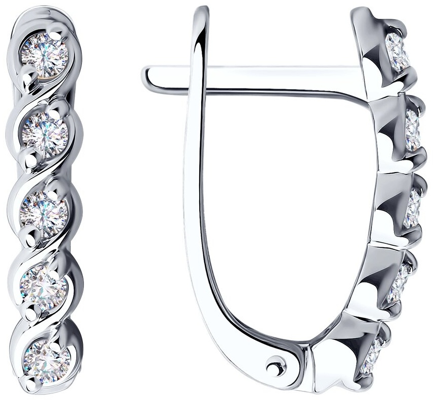 Серьги Diamant 52-120-00742-1 вес 2.15 золото, фианит