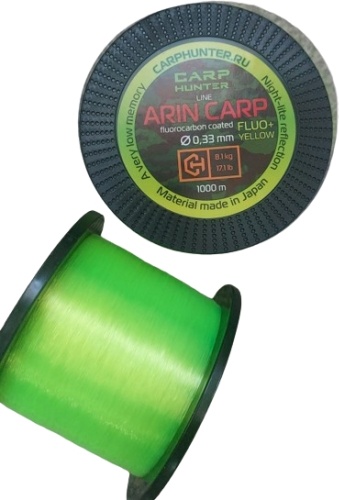 Леска CarpHunter флюоркарбоновая Arin Garp 0.33 мм желтый, зеленый