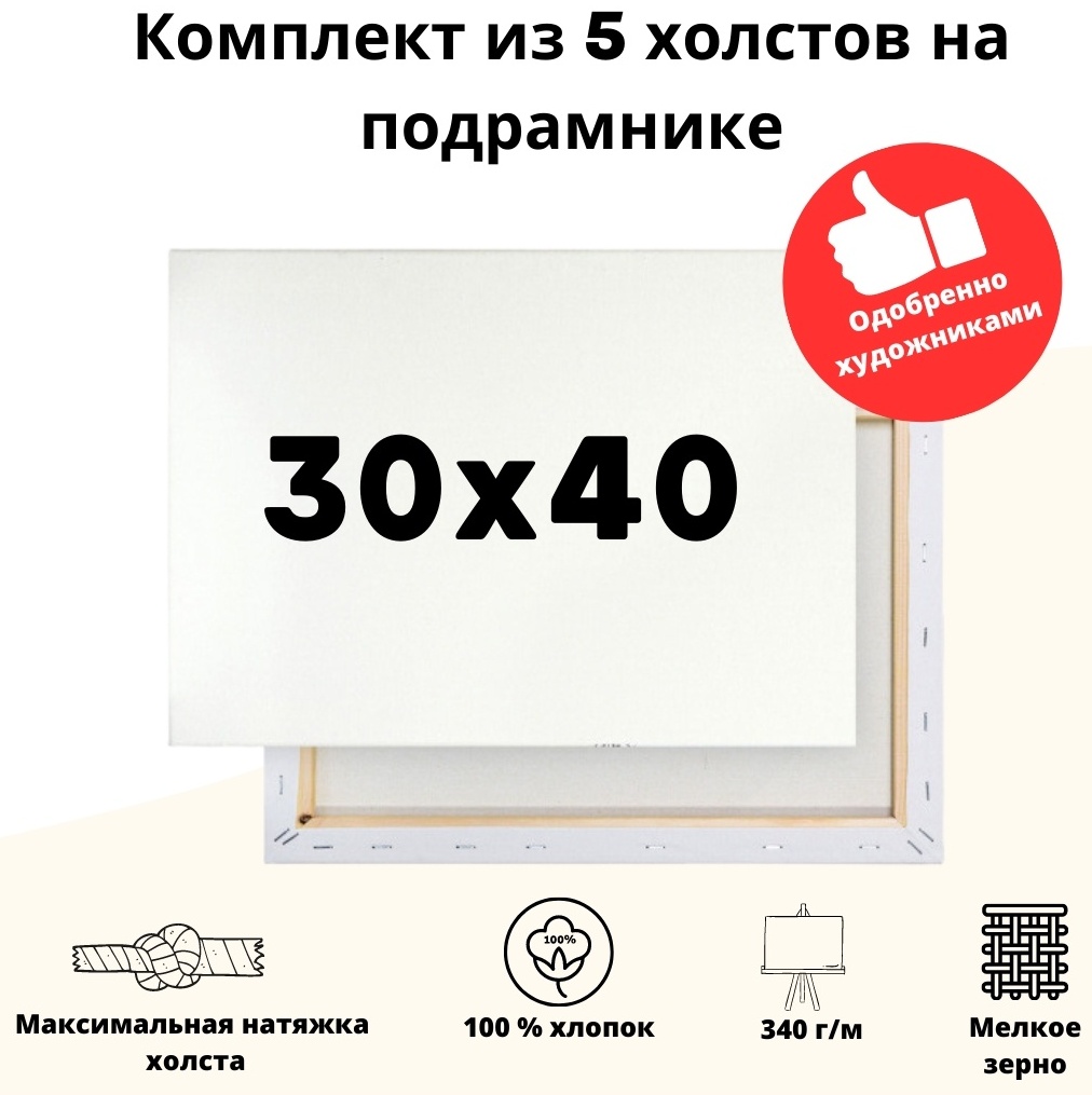 Набор холстов ArtHouse Набор 30х40 5 шт 40x30 см