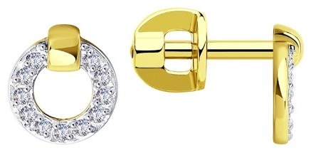 Пусеты SOKOLOV EAR-SO-585-840291 вес 1.51 г золото, фианит