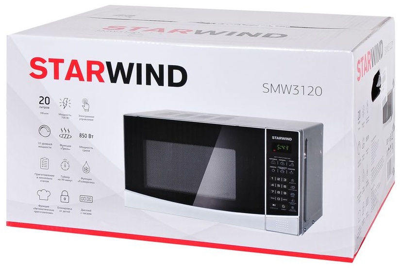 Микроволновая печь Starwind SMW3120 черный, серебристый