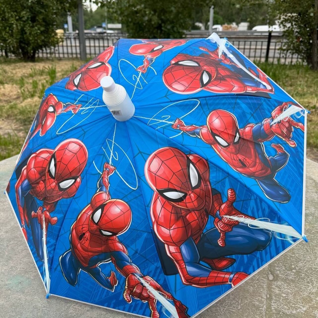 Зонт-трость Spider-Man полуавтомат синий, мультиколор