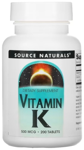Source Naturals витамин Vitamin K, 500 mcg 200 таблеток