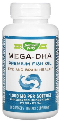 Nature's Way рыбий жир Mega-DHA Premium Fish Oil 1000 мг 60 таблеток