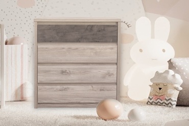 Детский комод АНРЭКС Джаз 4S 00050161, 86.8x40.3x95.2 см, светло-коричневый