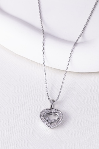Цепь Lady accessories длина 45 см титан кристаллы Swarovski