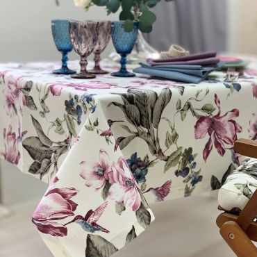 Скатерть Amir Elite Home Колибри 250x150 см, дак, 1 шт