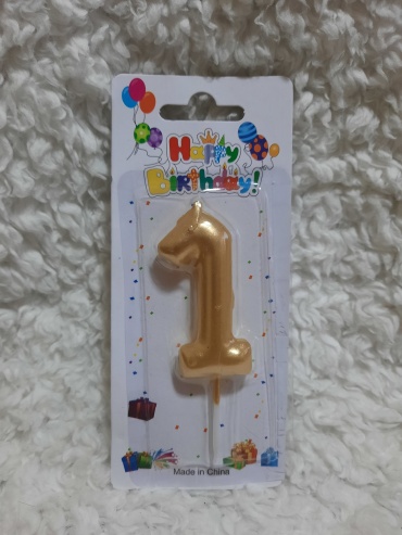 Свеча Happy birthday цифра 1, 1 шт 6 см