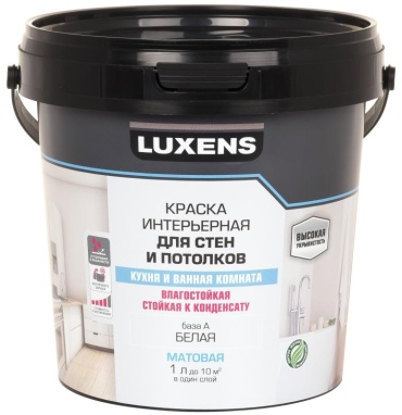 Luxens водоэмульсионная кухня и ванная комната A 1 л, белый