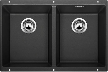 Кухонная мойка Blanco Subline 350-350-U 76х46х20 см, искусственный гранит, тон черный
