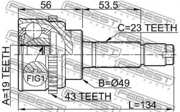 FEBEST шрус 0710-017A43