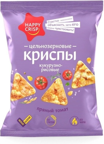 HAPPY CRISP криспы кукурузно-рисовые пряный томат 50 г