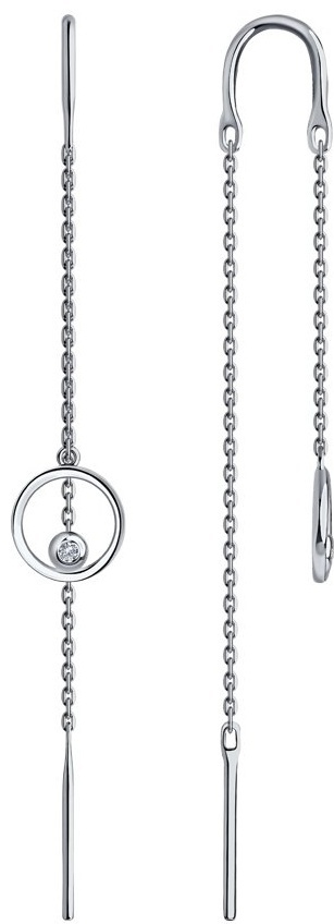 Серьги-цепочки SOKOLOV EAR-SO-585-970153 вес 1.22 г золото, бриллиант