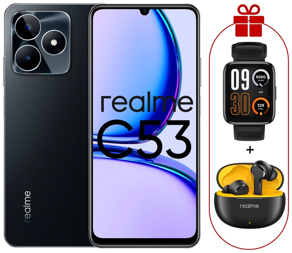 Купить Смартфон Realme C53 6 ГБ/128 ГБ черный + подарок в Алматы – Магазин  на Kaspi.kz