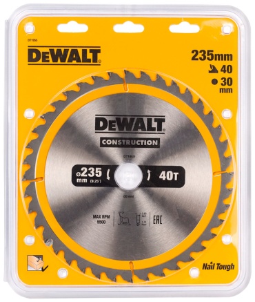 Пильный диск по дереву DeWALT DT1955-QZ, 235x30 мм, 40Т