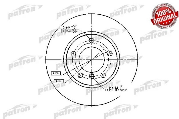 Диски PATRON передние PBD1537