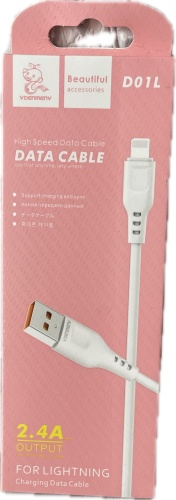 Кабель Denmen Lightning, 1 м, D01L белый