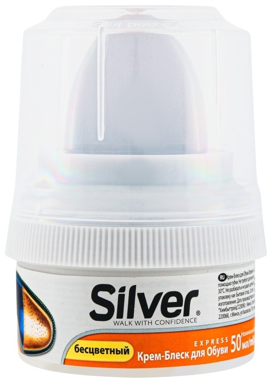 Купить Средство для чистки обуви Silver Крем-блеск с воском Бесцветный ...