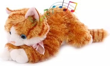 Мягкая игрушка Коробейники Кошка Биски, высота 25 см, бежевый