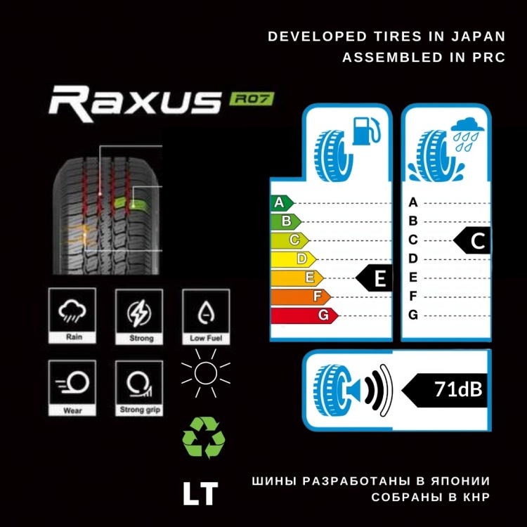 Купить RYDANZ 185/75R16C 8PR 104/102S RAXUS R07 в Алматы – Магазин на ...