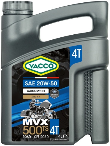 Полусинтетическое Yacco MVX 500 TS 4T 20W-50 4 л