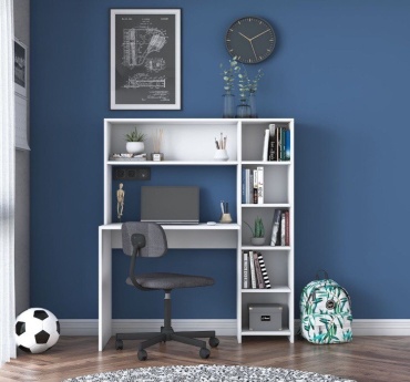 Стол письменный Милан, 115х40x140 см, белый