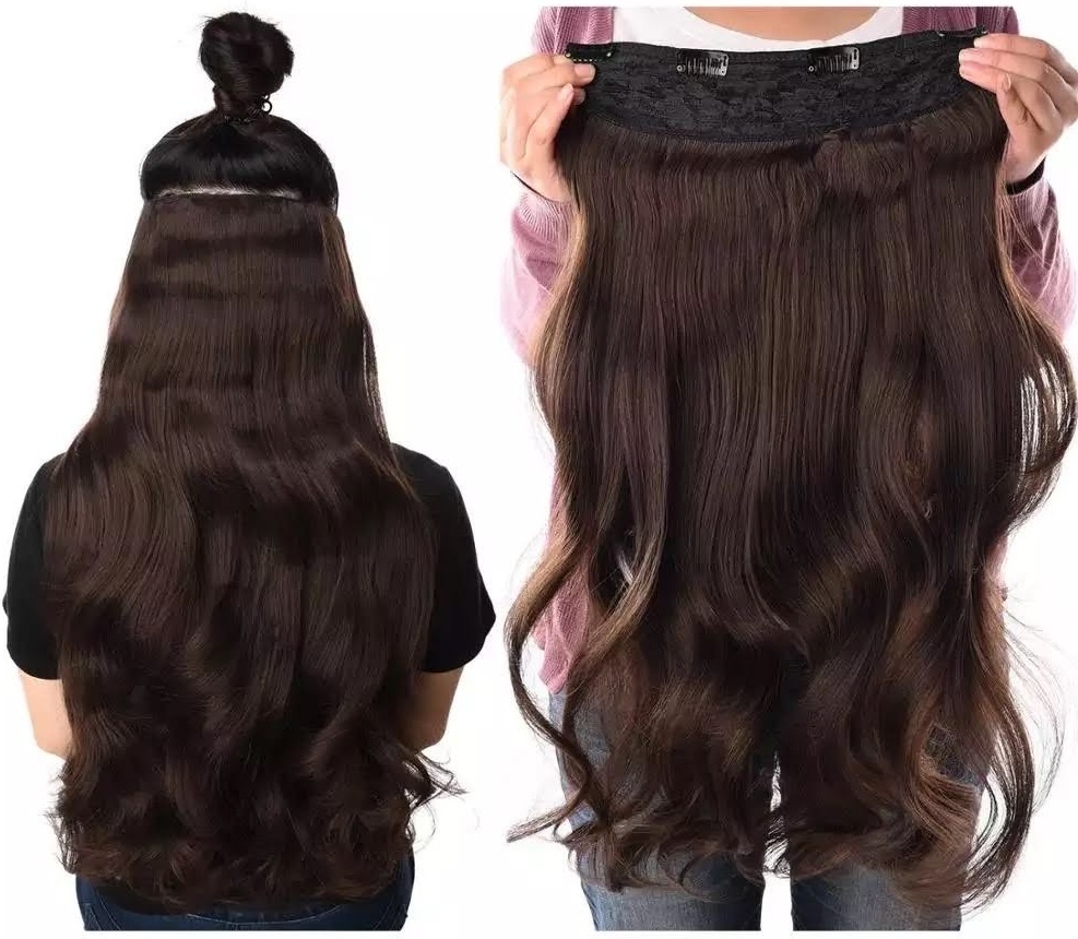 Hair Country пряди на заколке каштан женский