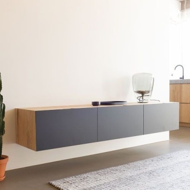 ТВ-тумба навесная ARU 036 586699, 190x30x30 см, черный, коричневый
