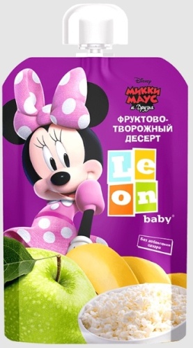 Детское пюре Leon baby Фруктово творожный десерт 90 г, с 6 месяцев