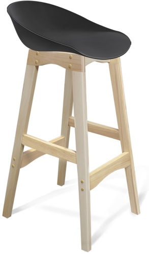 Стул барный ТЭТАХОУМ ST19/S65 02000000035, дерево, 87.5x45x52, черный, коричневый