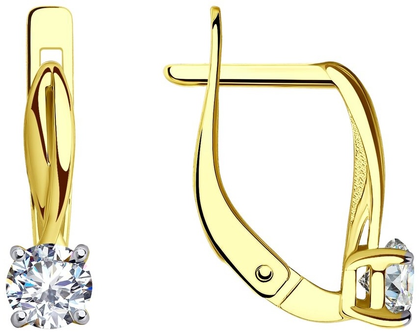 Серьги SOKOLOV EAR-SO-585-719946 вес 1.79 г золото, фианит