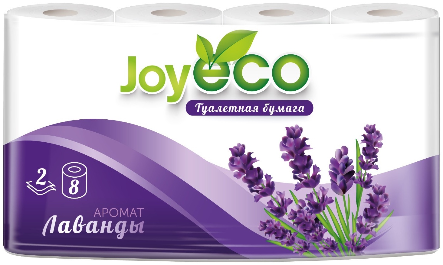 JOY ECO туалетная бумага 2-слойный 8 шт, вторичная целлюлоза