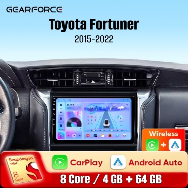 GearForce DEH Toyota Fortuner 2015-2022 4gb+64gb + в подарок камера заднего вида в штатное место